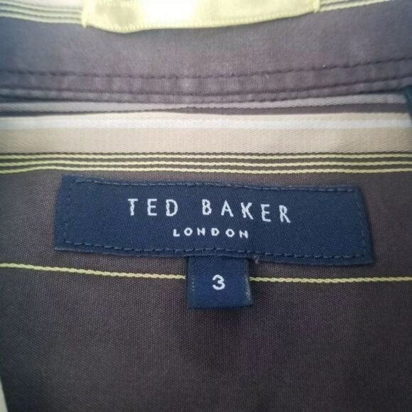 Ted Baker Large Multi Color Stripe Button Front Casual Shirt 100% Cotton - Picture 4 of 4